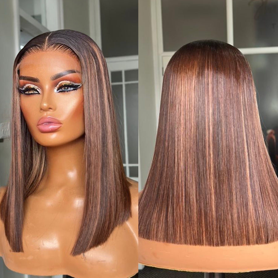 8”–18” Virgin Vietnamese SDD Bone Straight Bob Wig (Coloured) - 14”