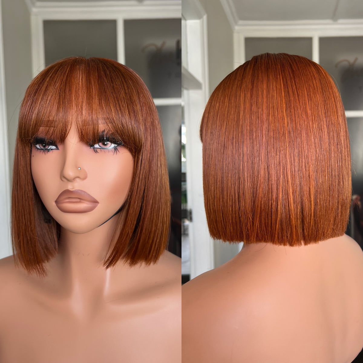 OUTLET 8” FRINGE (4x4) Brazilian Double Drawn Closure Wig 250g + Colour