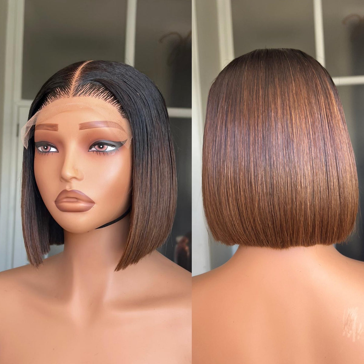 8”–18” Virgin Vietnamese SDD Bone Straight Bob Wig (Coloured)