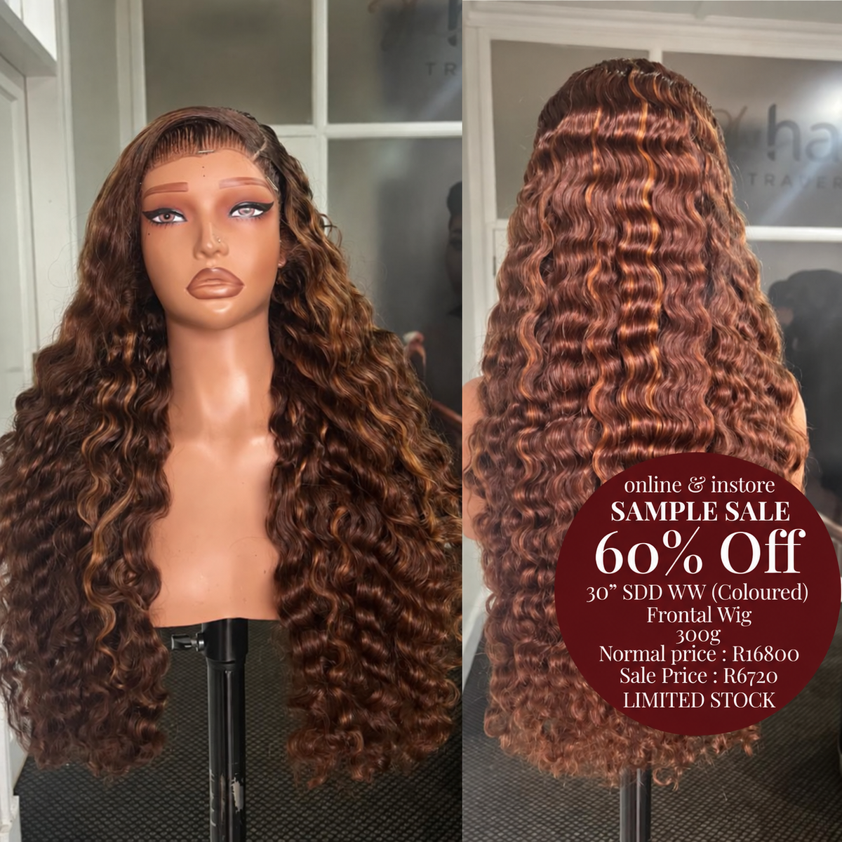 SAMPLE SALE 30” SDD WW Frontal Wig 300g (Coloured)