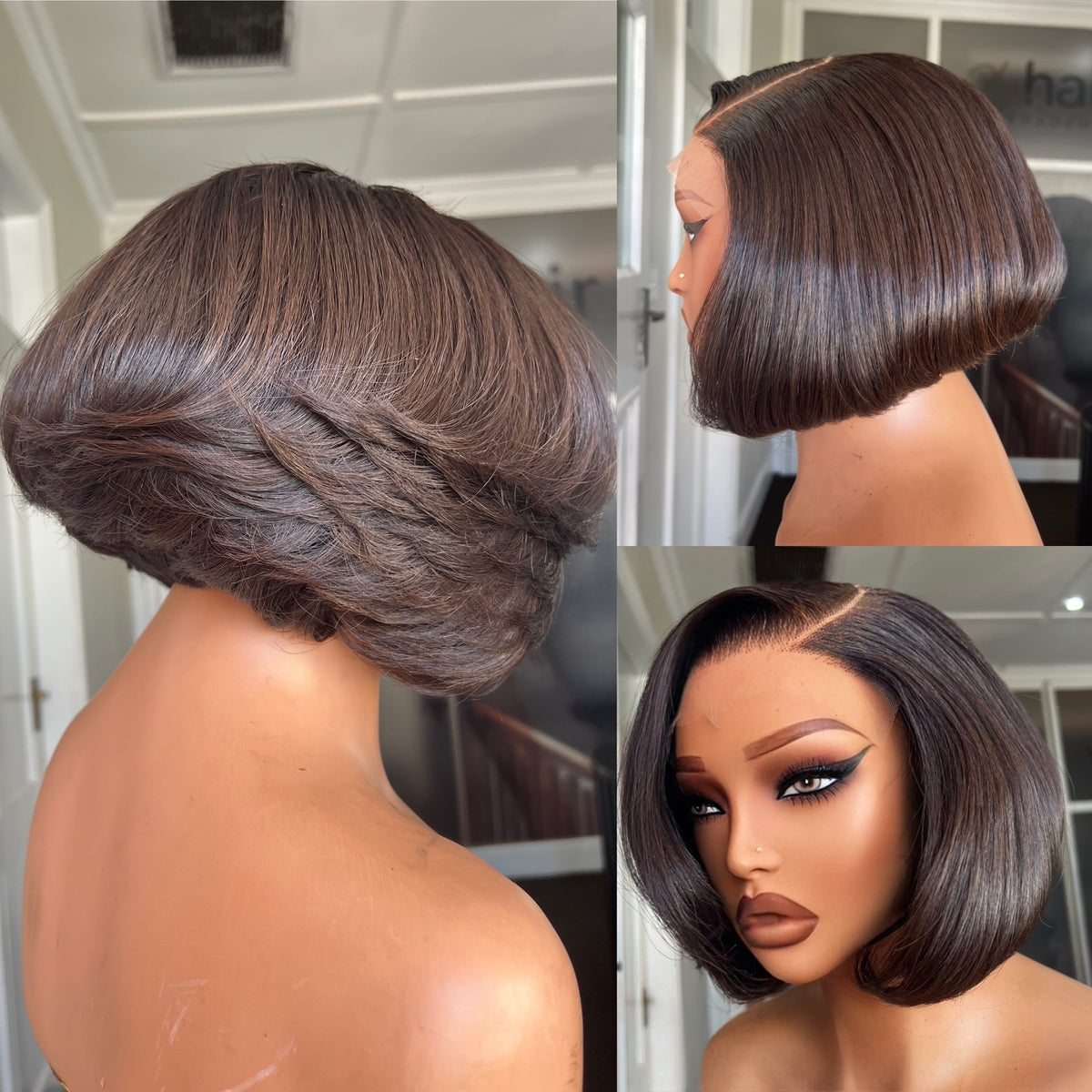 OUTLET 8” VIETNAMESE SDD LAYERED BOB (5x5) CLOSURE WIG (Copy)