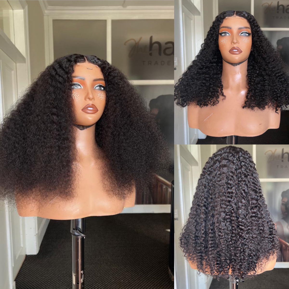 CLEARANCE 18” Brazilian Kinky Curly (2x6) Closure Wig 250g