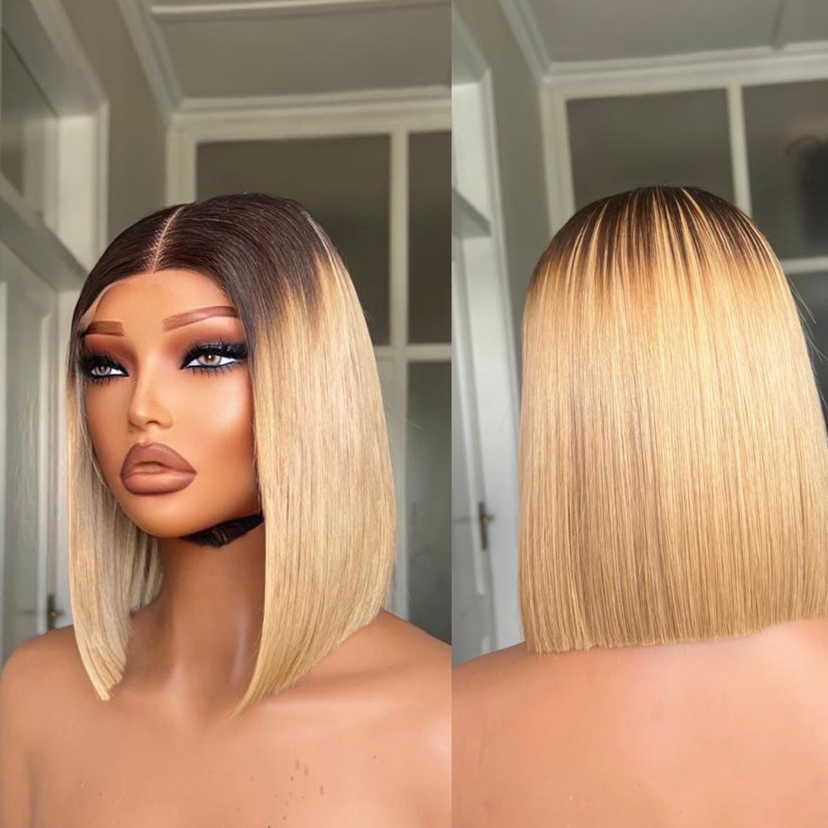 8”–18” Virgin Vietnamese SDD Bone Straight Bob Wig (Coloured)