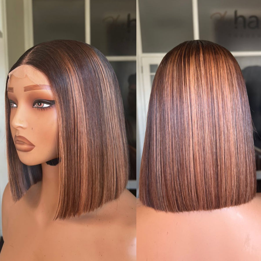 8”–18” Virgin Vietnamese SDD Bone Straight Bob Wig (Coloured) - 10”