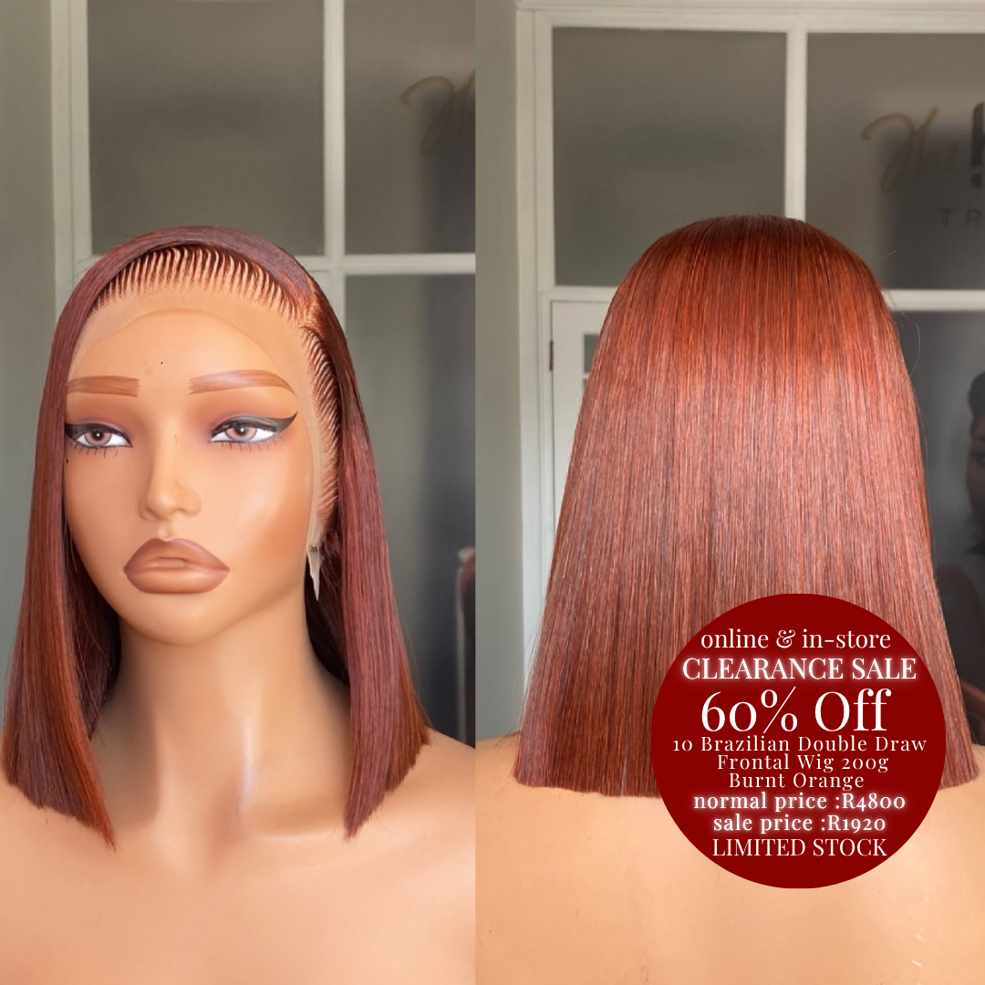 CLEARANCE SALE 10” Brazilian Frontal Double Drawn Wig 200g Coloured