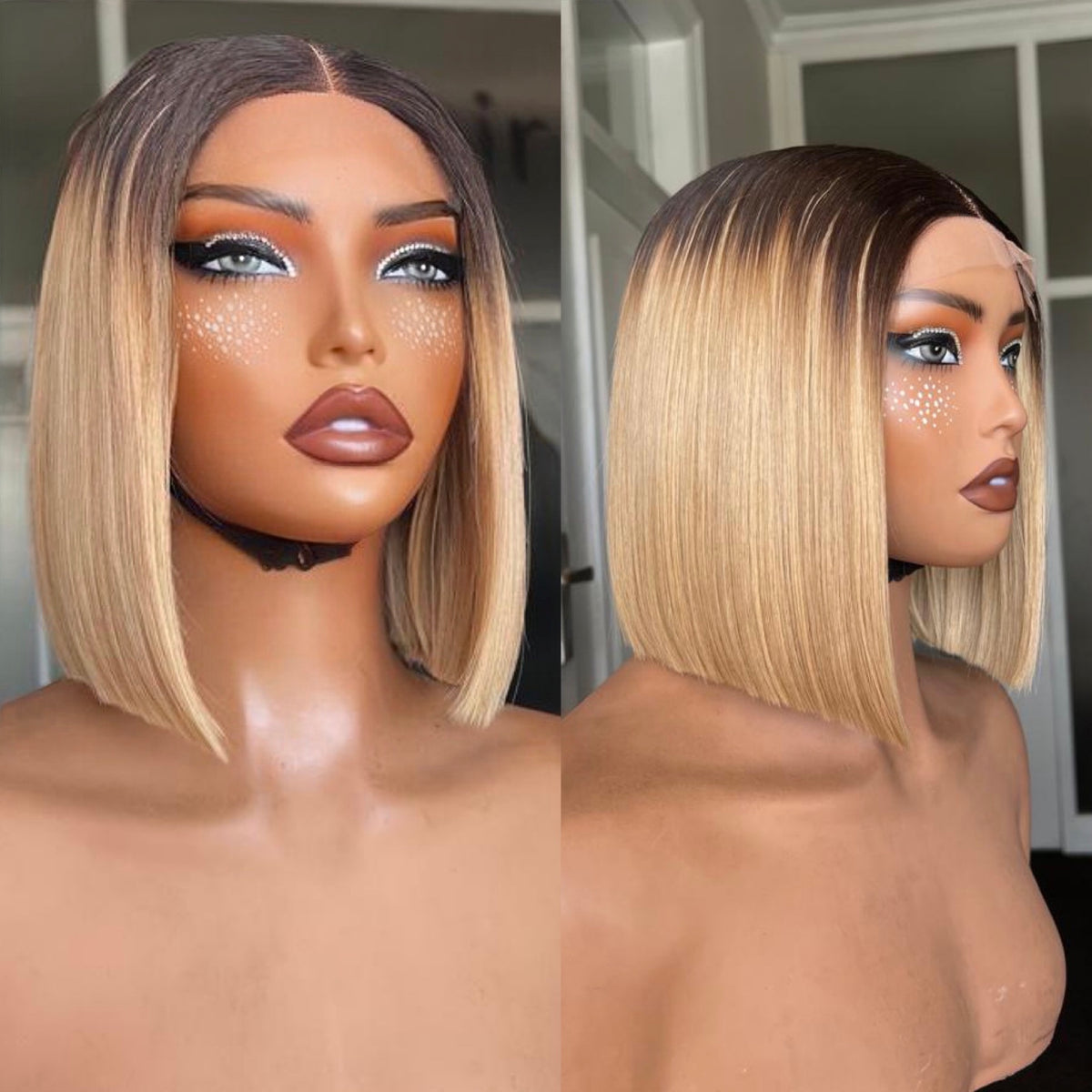 8”–18” Virgin Vietnamese SDD Bone Straight Bob Wig (Coloured)