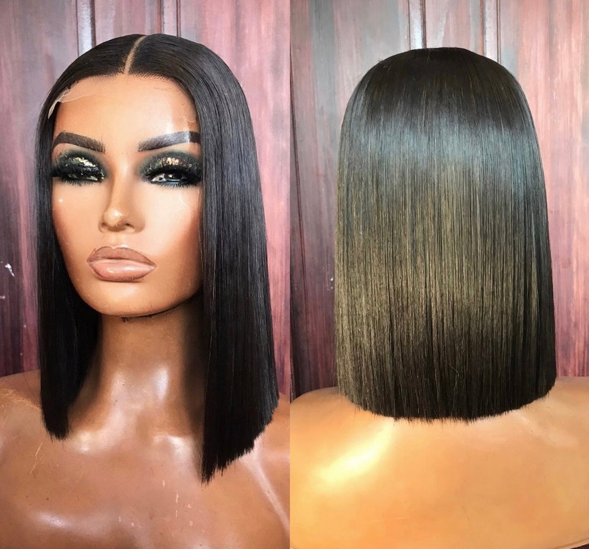 8”–18” Virgin Vietnamese SDD Bone Straight Bob Wig (Natural Black)