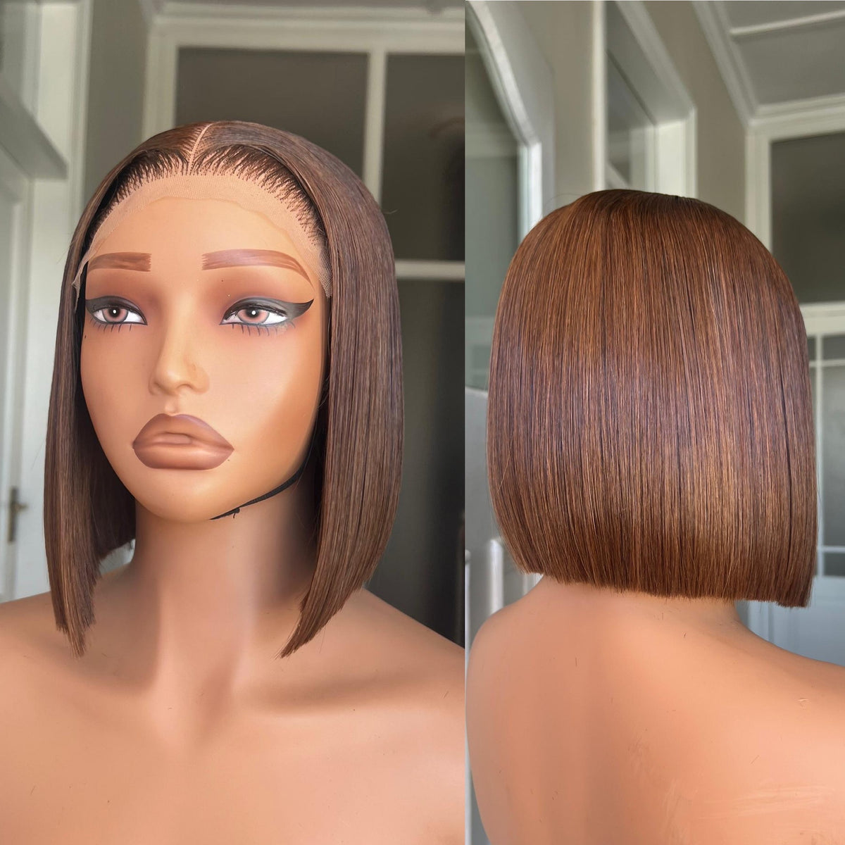 8”–18” Virgin Vietnamese SDD Bone Straight Bob Wig (Coloured)