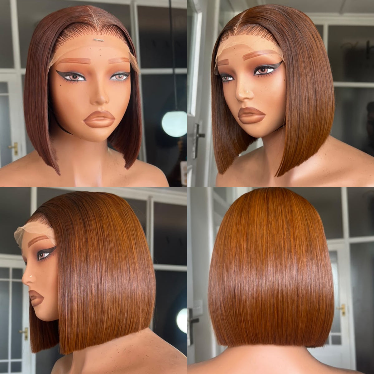 8”–18” Virgin Vietnamese SDD Bone Straight Bob Wig (Coloured)