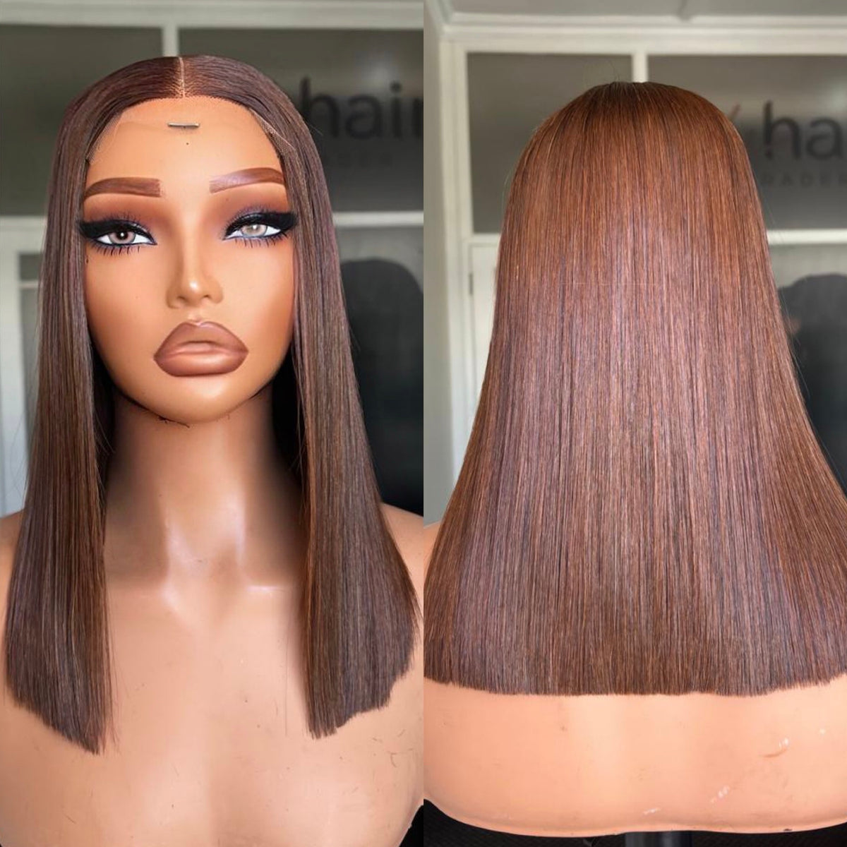 8”–18” Virgin Vietnamese SDD Bone Straight Bob Wig (Coloured)