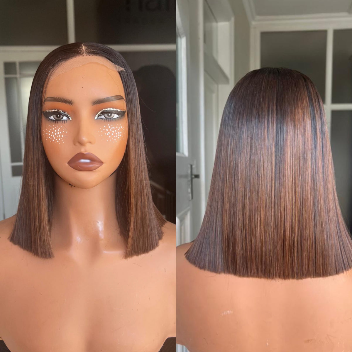 8”–18” Virgin Vietnamese SDD Bone Straight Bob Wig (Coloured)