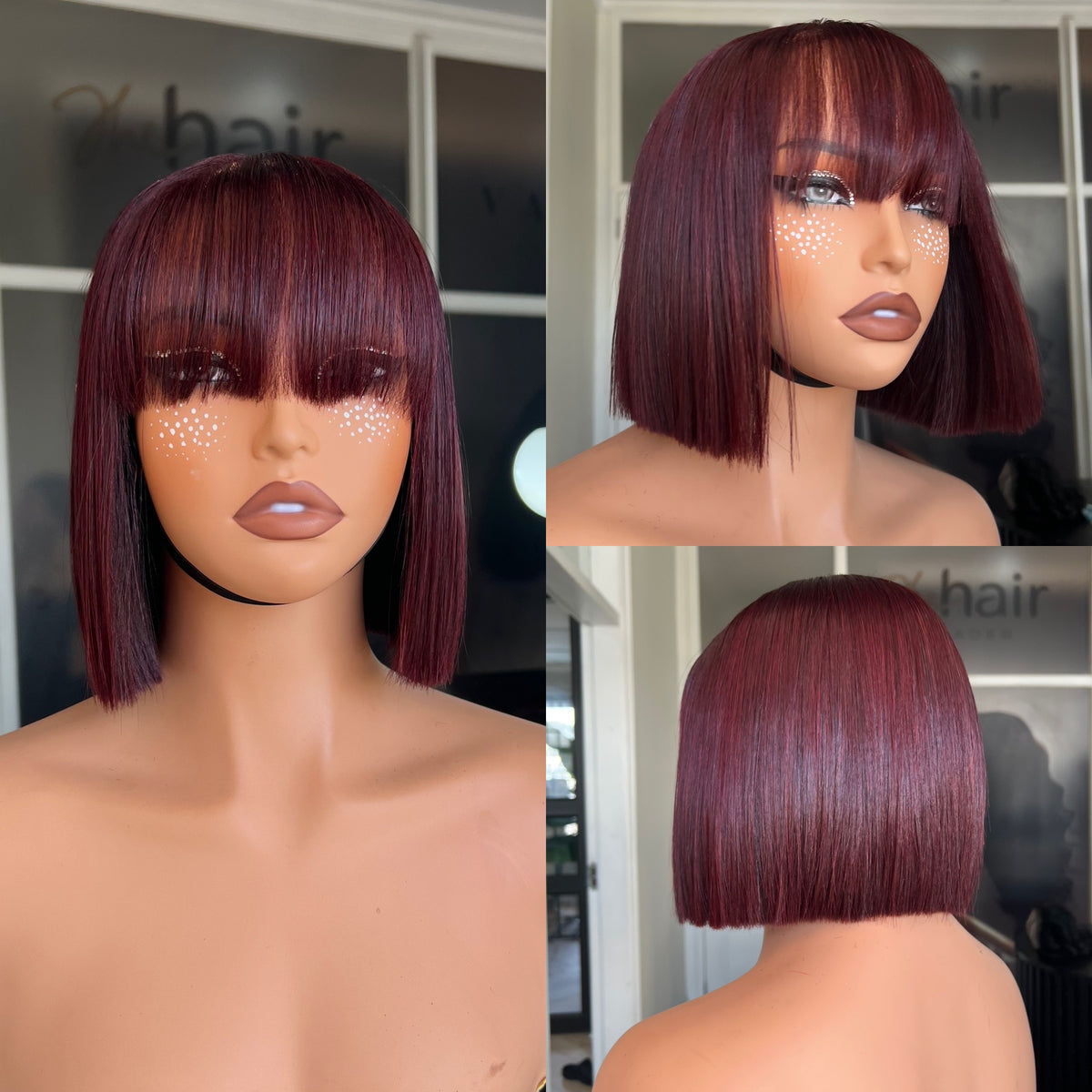 OUTLET 8” FRINGE (4x4) Brazilian Double Drawn Closure Wig 250g + Colour