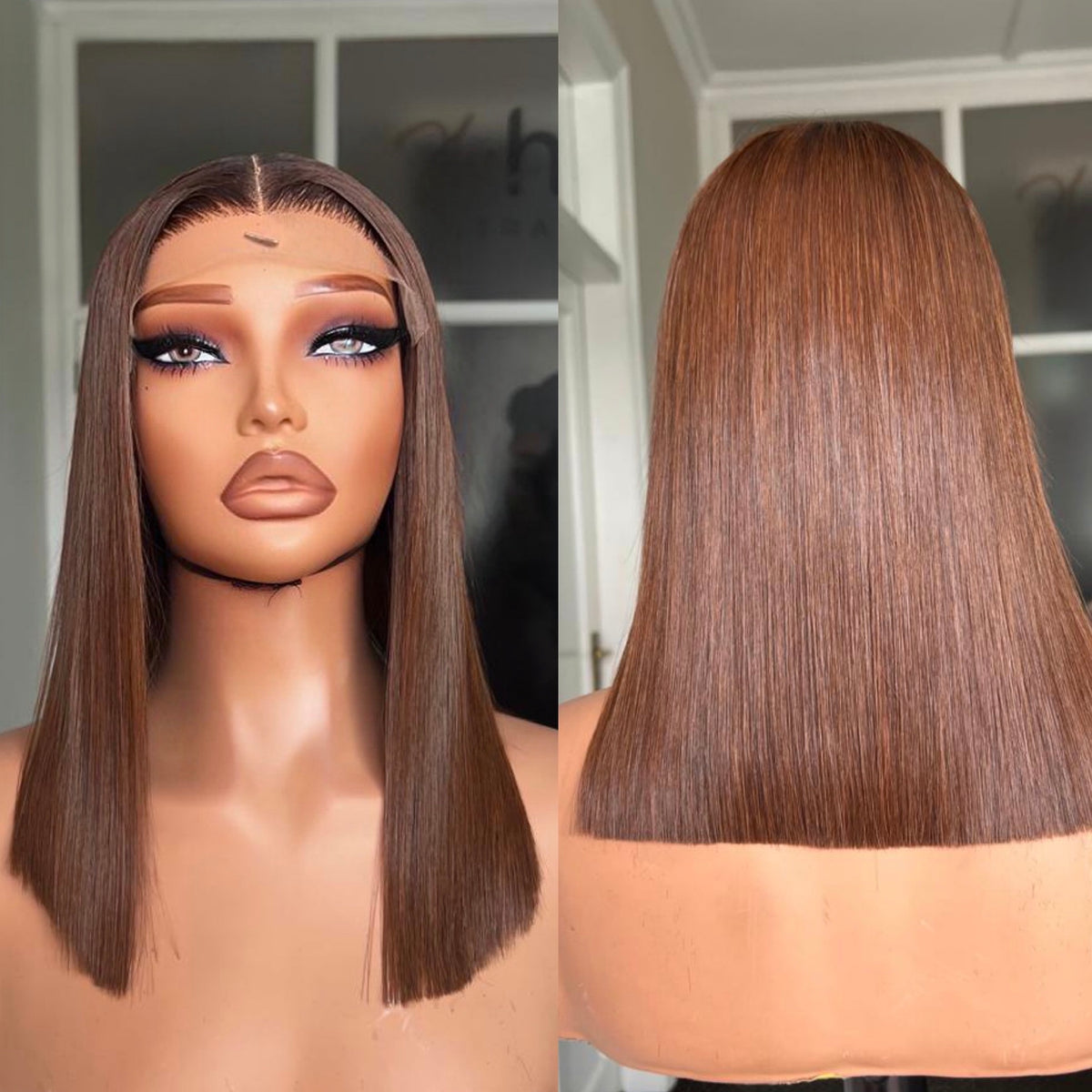 8”–18” Virgin Vietnamese SDD Bone Straight Bob Wig (Coloured)