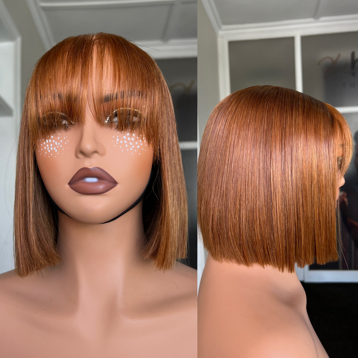 OUTLET 8” FRINGE (4x4) Brazilian Double Drawn Closure Wig 250g + Colour