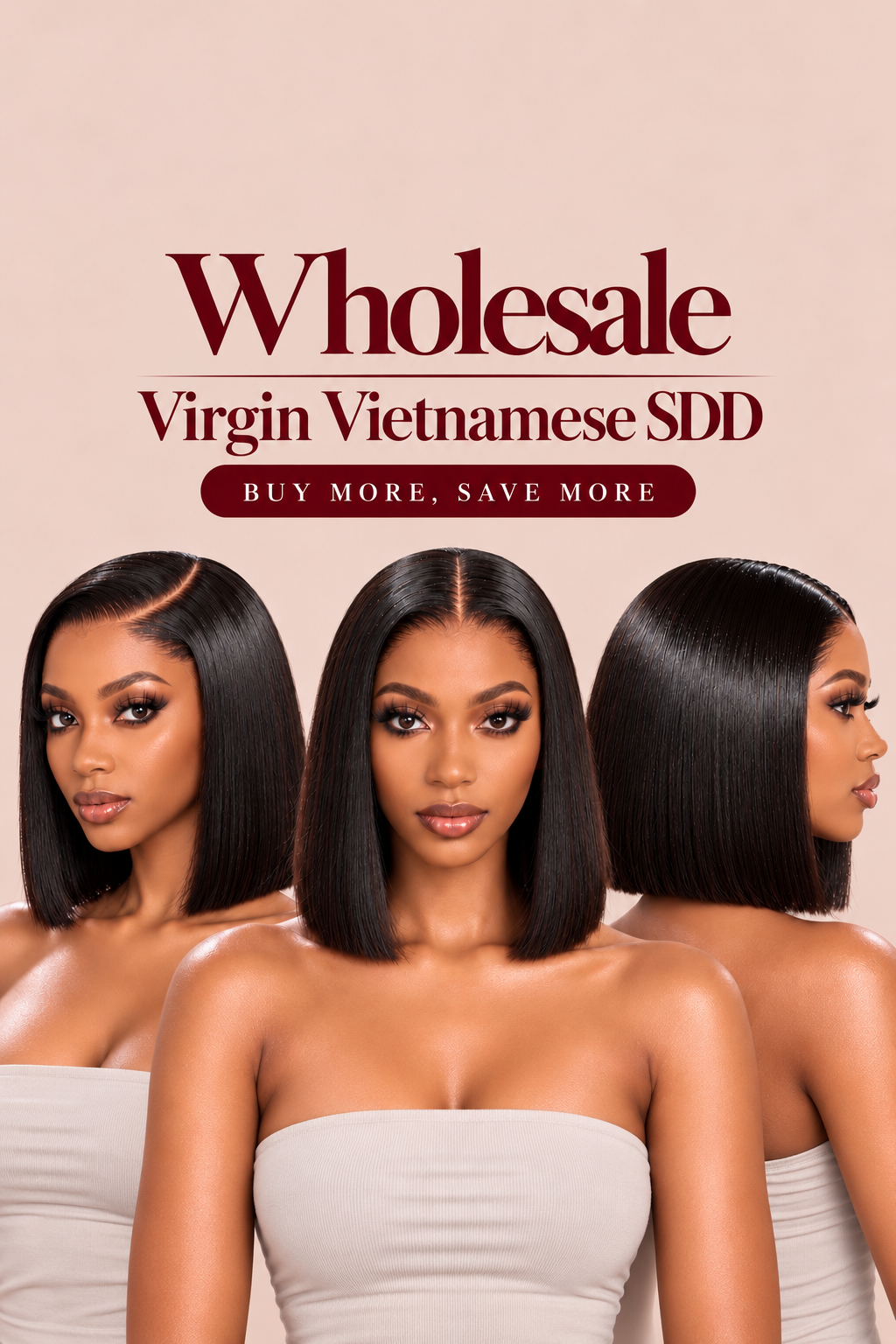 Wholesale Virgin Vietnamese SDD 2x6 Closure Bob Wigs